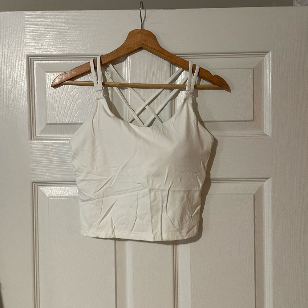 Women's Maternity Nursing Sports Bra White Strappy Top